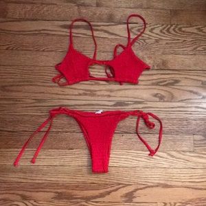red cut out bikini (never worn)!
